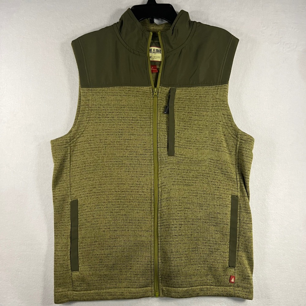 Lake & Trail Mens Vest Olive Green Full Zip‎ Size Medium
